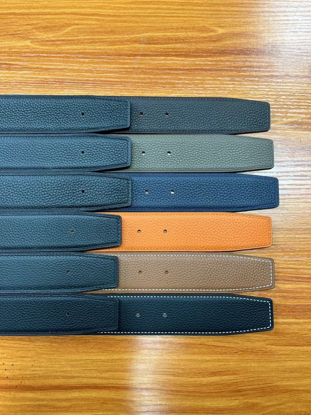 Men's Leather Dress Belt - Black, Navy, Tan, Brown, Orange, Green